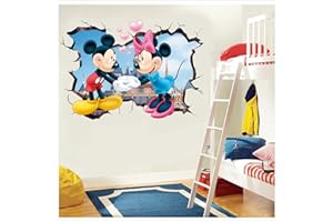 Amiiba Mickey Mouse Wandaufkleber, 3D-Wandaufkleber, für Kinderzimmer, Wohnzimmer, 39 x 60 cm