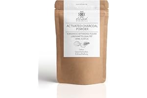 Aktywny węgiel w proszku – Aktywowany CHARCOAL by elivan organics – bez dodatków – z łupin kokosowych – rozjaśnianie zębów i wybielanie – maski na twarz – Detox – Made in Germany – opakowanie kompostowalne