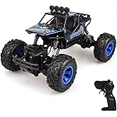 Giffy / 1:16 &Ouml;l&ccedil;ek 4x4 Uzaktan Kumandalı Rock Crawler Off Road Aracı 4 &Ccedil;eker Şarjlı 20 Dk Kullanım Kırmızı Ve Mavi Oyuncak Of