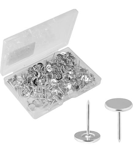 TA-VIGOR 100 Stück Flachkopf-Pinnnadeln – Robuste Reißzwecken Für Korktafel, Wand & Deko, 11 Mm Kopf, 13 Mm Lang