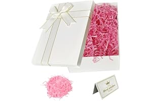 XWCHASA Scatola Regalo Bianco, 25 x 18 x 8.5 CM Confezione Regalo Premium Scatola Regalo con Coperchio e Nastro Confezione Regalo Vuota per San Valentino Compleanni Matrimonio(Bianco)