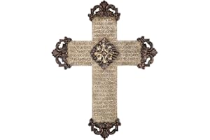 Chostky Hanging Crucifix Wall Cross Catholic, 12.4in Resin Wall Cross, Christian Wall Decor, Christian Baptism Confirmation Gift for Home Wall Decoration, Church Hanging Ornament, Cathlic Gift