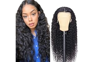 GSOROEL Natural Perruque Femme Naturelle Brésilien Human Hair 24 Pouces Water wave 13X6 Lace Front perruque femme naturelle 150% Density Transparent Lace Front Water Wave Wig