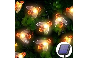 Oreunik Catena Luminosa Esterno Solare, 50LED Luci Stringa Solari Ape Giardino Impermeabile 8 Modalità di Llluminazione, Decorazione per Terrazza, Giardino, Feste, Balcone