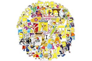 CANVERLENS Autocollants Simpson 100 pièces pour ordinateur portable, autocollants Cool pour adolescents, enfants, garçons, téléphone de Skateboard
