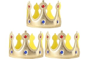 MIVAIUN 3 corone di re per bambini festa di compleanno cappello decorazione puntelli re e regina corona principessa tiara accessori costume bomboniere per compleanno forniture carnevale spettacoli