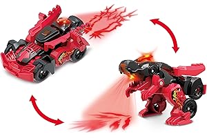 ‎VTECH Vtech Switch and Go Dinos Fire-Mini-T-Rex – Dino-Auto-Transformer – 2in1 Spielzeug mit Dinostimme, Geräusch- und Lichteffekten – Für Kinder von 3-8 Jahren