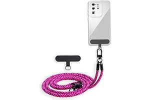 Cadorabo Universale Handykette in PINK - Passend für die meisten gängigen Smartphones und Hüllen - Verstellbares Handyband Kordel zum Umhängen Schlüsselband Universales Pad zum einlegen