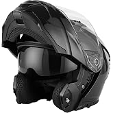 JDC Modular Flip Front Full Face Motorcycle Helmet - Double Visor Retractable ECE 22.06 - Lynx