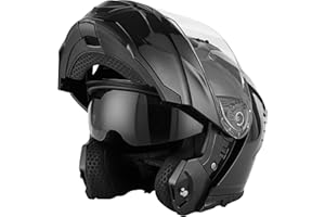 JDC Motorcycle Helmet Full Face Modular Flip Up Front - Retractable Double Visor ECE 22.06 - LYNX