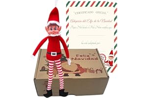 Peluchilandia Elfos Traviesos Navidad con Certificado de Adopción en Caja Regalo Personalizable Ideales para Niños | Duende Navidad Travieso para Jugar y Decorar (Pack 1 Elfo)