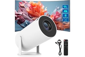 SAFEGO Smart Mini Projector Portable with WiFi 6 & Bluetooth 5.0: FHD 1080P 4K Support, 260 ANSI Lumens, Android 11.0, Auto Keystone Correction, 180° Rotatable Projector for Bedroom,Home Cinema,Outdoor(Pro)