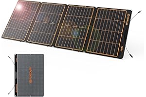 FlexSolar 240W Portable Solar Panel, DC Output IP68 Waterproof Foldable Solar Chargers ETFE Panels Power Emergency Camping Home RV for Solar Generators Power Station