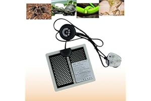 FIPASEN Reptile Heat Pad, Reptile Heating Mat with 7 Button Temperature Adjustment for Reptiles Tortoise Snakes Lizard Gecko Hermit Crab Turtle Amphibians - Terrarium Heat Mats (5W, 6x5.5 inches)