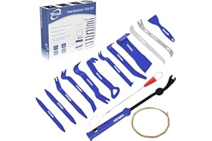 Auto Trim Removal Tools Kit, Wetado 15Pcs Car Panel Removal Tool Interior Trim Kit Fastener Rivet Remover Plastic Pry Tool Set - Removal of Car Door Panels, Fasteners, Molding, Dashboards, Wheel Hubs