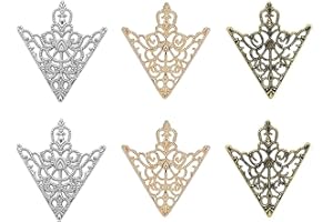 BLOOMEXCELLENT 6Pcs Elegant Triangle Shirt Collar Pin Fashionable Hollow Pattern Collar Pins Simple Nobe Brooches Accessories Palace for Men Women Suit