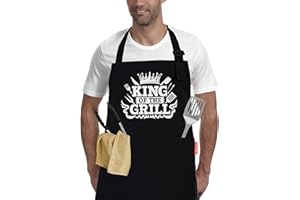APRONPANDA King of The Grill Apron, BBQ Aprons for Men with Pockets, Christmas Gifts for Men Him Dad, Professional Cooking Chef Cotton Apron for Kitchen,Baking