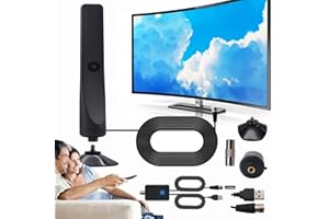 QOSNEOUN Wavetune Tv Antenna, Wavetune Antenna, 4k Ultra-Clear Wave Tune Tv Antenna, Wavetune Tv Antenna with Scanner, Digital Tv Antenna Indoor with Amplifier Signal Booster, Plug Play for Home Viewing (1)