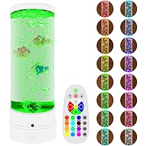 Lampada Lava Con Pesci Ambesty 29CM - 16 Colori LED, Telecomando, Bolle D'Acqua, Per Camera/Ufficio - Foto 12