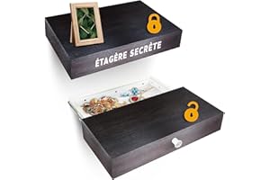 Elder Welder® Étagère Secrète avec Compartiment Secret | 30cm x 60cm | Coffre Fort Secret | Étagère Murale Wengé avec Cachette Secrète à Clé | Étagère Murale Tiroir | Idéale Cachette Argent