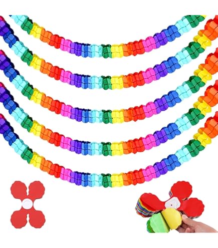 4 Ghirlande Iridescenti Appese - 13 Piedi Cadauna, Cerchi Di Carta Glitterata - Per Matrimoni, Compleanni - Foto 2