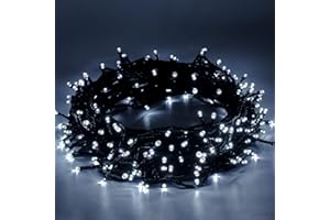 EPESL Luce per Albero di Natale 25m 220 LEDs Natalizie - Esterno Interno Funzione di Memoria con 8 modalità Estensibile Stringa Luci Catene Luminose Decorazione per Festa Halloween Nozze - Bianco Freddo