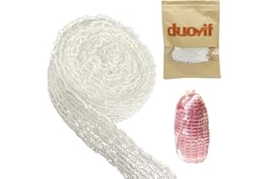 duoyif Red para Carne Malla Carne Elástica 10m Malla para Asar Carne Mallas para Rollos De Carne Red Cocina De Algodón Blanca Elástica Red De Carne para Almacenar Colgar Freír Cocinar Carne (10m)