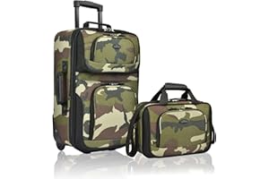 U.S. Traveler Rio - Juego de Equipaje de Mano expandible de Tela Resistente