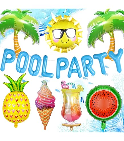 20 Geburtstagseinladungskarten Mit Umschlägen - Outdoor Pool Party Design, Ideal Für Kindergeburtstage