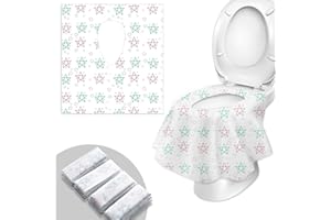 WUFANC Lot de 20 Protege Cuvette WC Jetable Portables, Protege Toilette Jetable en Tissu Non Tissé Imperméable, Pour Enfants, Voyage, Hôtel, Centre Commercial, Hôpital