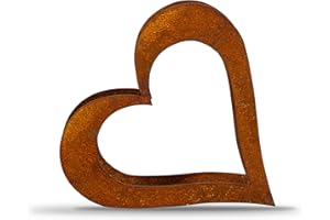 ‎D&L LASERTEC D&L Lasertec Herz aus Metall - Herz für Kaminholz - Regal aus Rost Edelrost Holzregal für Garten Terrasse - Herz liegend S