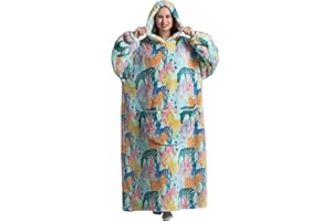 Kuceng Hoodie Decke mit Ärmeln Extra Lang,Übergroße Hoodie Sweatshirt mit Kaputze, Super Weich Kuscheldecke, Flanell Tragbare Decke zum Anziehen als Geschenke Für Herren Damen Erwachsene