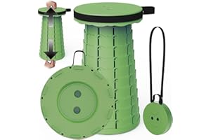 PLOGGING 2024 Taburete Plegable Portátil, Taburete Telescópico Ligero y Duradero para Actividades al Aire Libre como Viajes, Pesca, Senderismo y Camping MAX Cargando 200 kg con Carabinero