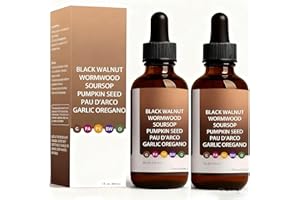 DEJIN 2Pcs Nutralis Black Walnut Wormwood Gut Cleanse,Wormwood Black Walnut Clove Drops,2 Oz/60ML
