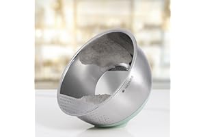 Navaris Ciotola Lava Riso Ø22cm - Scolariso e Scolapasta - Scola Pasta da Cucina - Colapasta Inclinabile da Appoggio Lavello - Scola Riso in Silicone e Acciaio Inox - Verde Menta