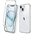 KP TECHNOLOGY Front and Back Case For iPhone 15 - (360°) Full Complete Protection iPhone 15 Case (Clear)