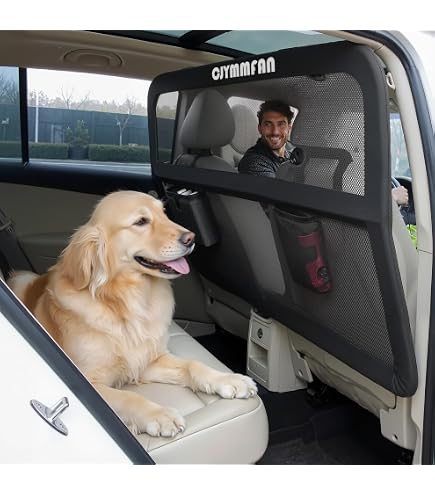 Filet Voiture pour Chien,Barrière Voiture Chien,Grille de séparation Universelle pour Chien pour Voiture Coffre,avec Maille Transparente et Cadre Métallique Robuste,pour animal domestique, SUV, camion