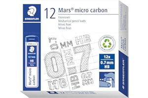 Staedtler Mars Micro Carbon 250 - Estuche 12 minas de grafito 0.7 mm Hb - Paquete de 12