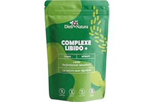 DIETI NATURA - Complexe Libido + - Booster Libido Féminine & Masculine - Maintient Le Taux De Testostérone - Zinc - Sans OGM, Sans Gluten & Sans Lactose - Fabriqué En France - 120 Gélules