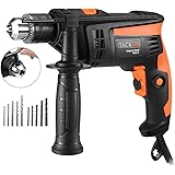 Bohrmaschine, Tacklife Schlagbohrmaschine 710W mit 13 Stück Zubehör, 2800 RPM, Hammer und Bohren 2 Funktionen in 1, 13mm Span