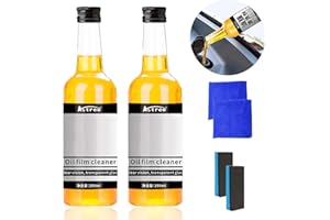 TOPBASHGO Autoglas Ölfilm Reiniger, Ölfilm-Entferner für Glas, Glasreiniger Auto Windschutzscheiben Reiniger Ölfilm-entferner für Autoglas Scheibenreiniger (2 Flaschen)