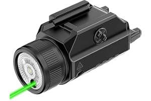 DARKFANG 1200 lumens Picatinny lampe de poche et laser vert combo avec batterie rechargeable extérieure intégrée