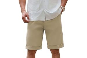 GLESTORE Krótkie spodenki męskie szorty letnie bermudy męskie szorty chinosy lniane spodnie krótkie