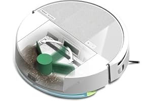 iRobot Roomba 205 DustCompactor Combo, Robot Aspirapolvere Lavapavimenti, Senza Sacchetto, Raccoglie e Compatta la Polvere, Navigazione LiDAR, Rileva Tappeti/Moquette, Controllo tramite App, Bianco