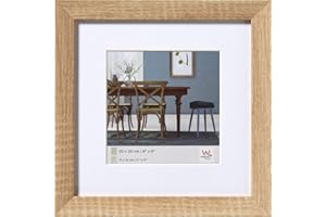 walther design Marco de fotos roble claro 20 x 20 cm con paspartú, Marco de madera Fiorito EF220E