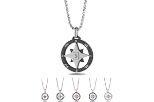 inSCINTILLE Collana Uomo Acciaio Ciondolo Rosa dei Venti, Lunghezza Regolabile 48-53 cm, Confezione Regalo Inclusa, Collanina Uomo Pendente, Catenina