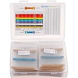 Bojack Widerstände Sortiment Kit 50 Werte 1350 Stück, 0 Ohm-5,6M Ohm, mit 1% 1/4 W Metallfilm widerständen Sortiment