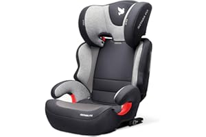 Apramo OSTARA FIX Child Car Seat Group 2/3 (15-36 kg), 3 to 12 Years, ISOFIX Booster Seat for Cars with and Without ISOFIX (Galaxy Grey)