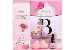 BAICAI Birthday Pamper Gifts for Women, Personalized Letter B Happy Birthday Letterbox Gifts for Her, Unique Ladies Spa Bath Set Get Well Soon Hampers Thank you Gifts for Women Best Friend Bestie Sister Mum
