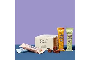 ‎KARL KARLO Karl Karlo Fruchtriegel Probierpaket Zitrone, Ingwer, Orange und Haselnuss - 12 x 35g | Vegane Süßigkeiten auf Dattelbasis | Veganer Snack ohne Zusatzstoffe, glutenfrei und Nutri Score A
